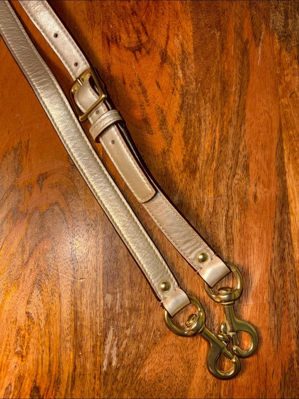Coach Y2K Metallic Gold Leather Clip On Bag Replacement Strap
